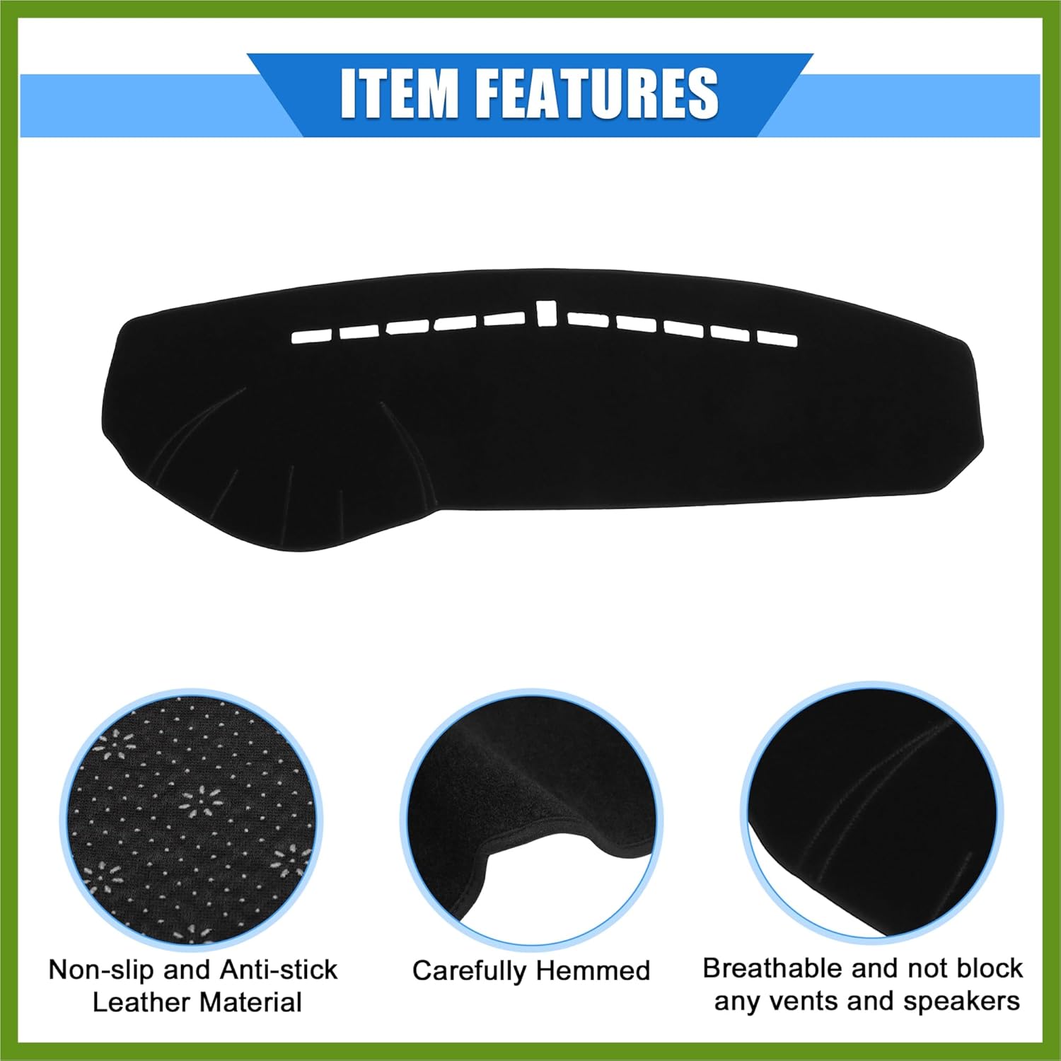 Car Dashboard Cover Compatible for Hyundai Sonata 2005-2009, Protective Polyester Black Center Console Interior Trim Dash Cover Mat Pad Vehicle Components