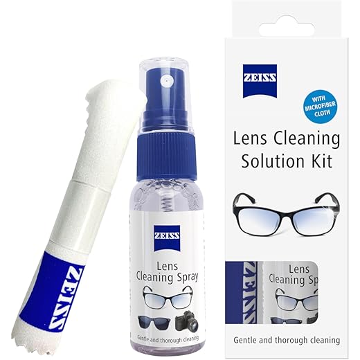 ZEISS Lens Cleaning Solution Kit 30ml with Microfiber Cloth- Pack of 1 | Perfect Lens Cleaner for Spectacles, Eyeglasses, Sunglasses, Camera Lenses and Binoculars