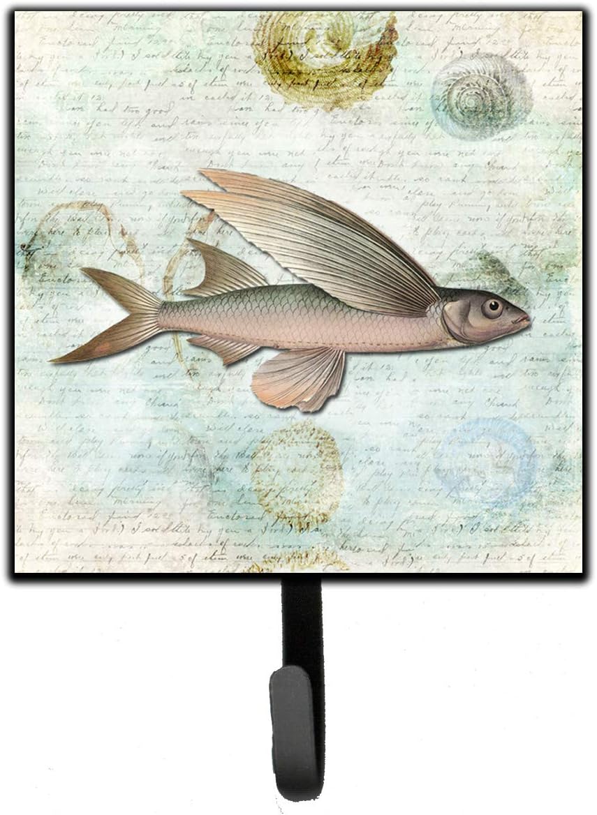 Caroline's Treasures SB3042SH4 Beach Fly Fish Leash or Key Holder, Wall Hooks, Key Hooks Holder, Coat Rack Wall Mount, Coat Hooks, Hooks for Hanging Keys, Towels, Aprons, Leashes,