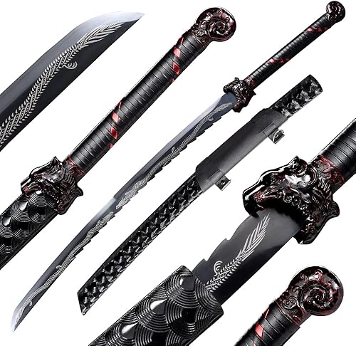 Espada Katana Samurai de metal real Samurai Samurai Real Yuan Quantang Samurai Samurai Samurai pulido a mano Mango de cabeza de tigre afilado y