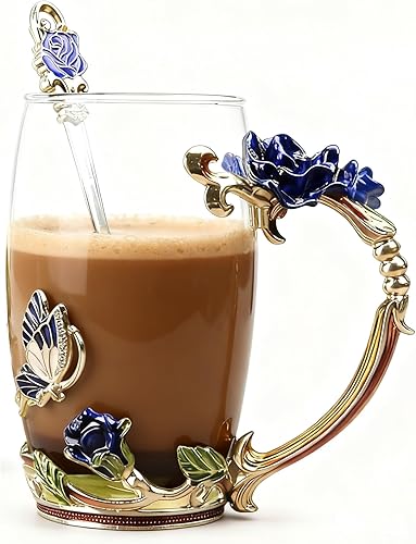 Miniatura 10 de Regalos navideños para mujeres, mamá, regalos perfectos para Navidad, Día de San Valentín, taza de café esmaltada de vidrio, regalos de cumpleaños
