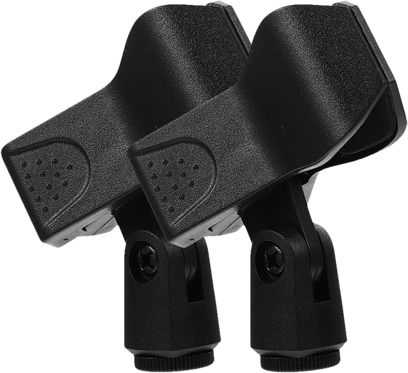 Universal Microphone Clip Holder 2 Pack Plastic Black 22-42mm
