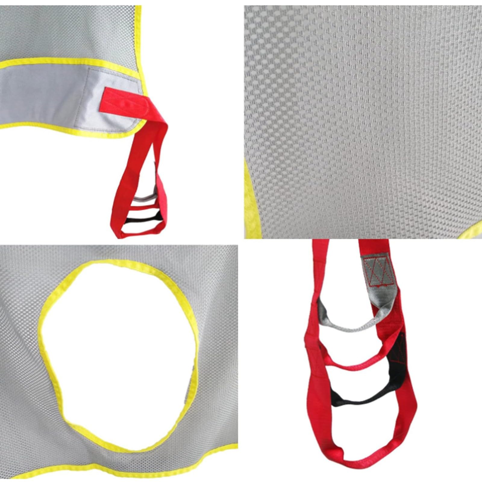 Eslinga de elevación de cuerpo completo para pacientes con soporte para la cabeza, correa de transferencia resistente para baño, 4 cordones ajustables, carga de 230 kg