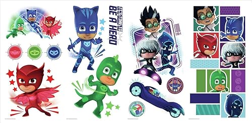 RoomMates RMK3586SCS PJ Masks - Calcomanías de pared para despegar y pegar