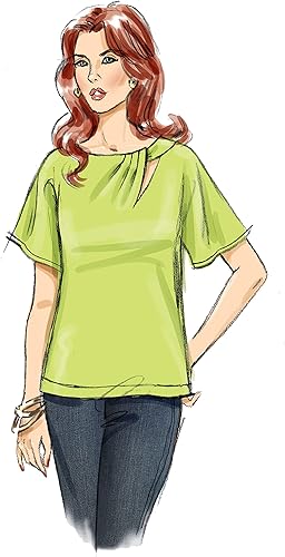 Miniatura 6 de Butterick Kit de patrón de costura con escote asimétrico de Misses B6875, tallas 6-8-10-12-14