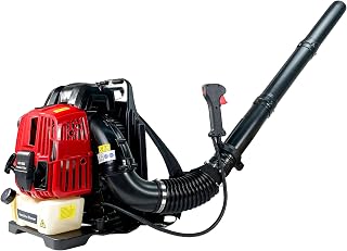 76CC 4-Stroke Gas Backpack Leaf Blower - 660 CFM High Airflow, Air Cooling System for Clearing Leaves, Debris & Snow (Red)