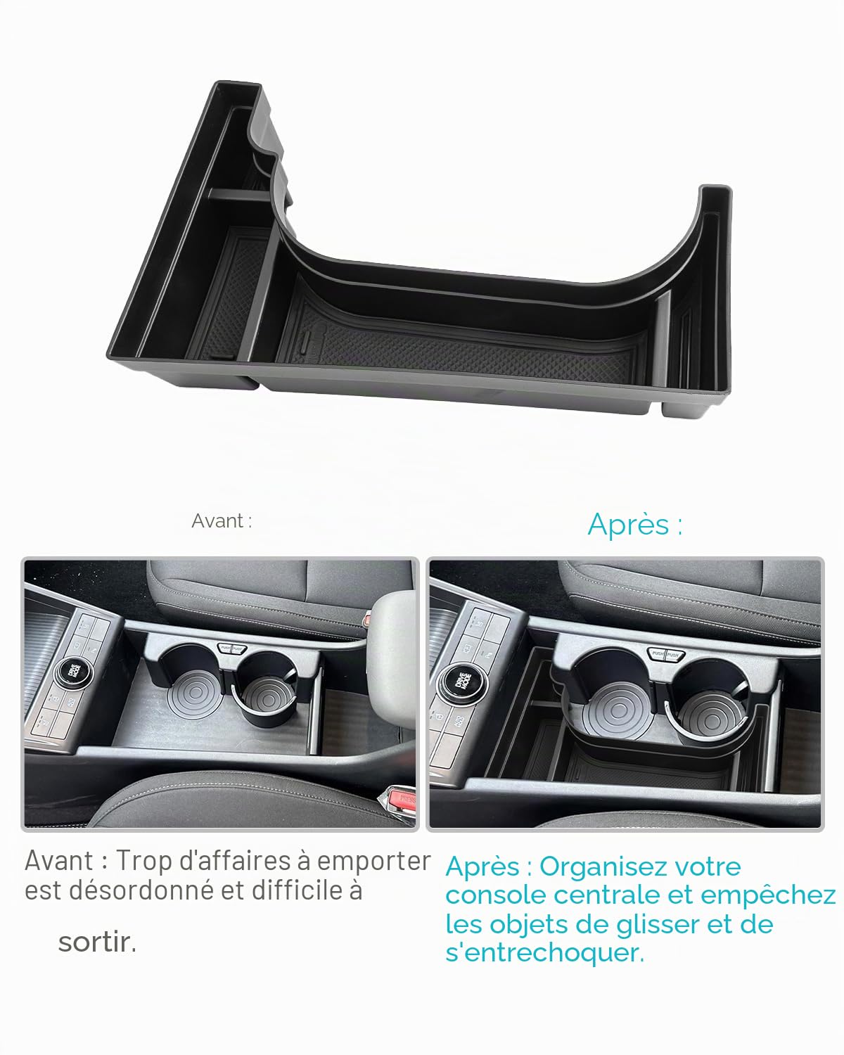 CDEFG Compatible avec Hyundai Kona EV électrique SX2 2026 Boîte de rangement Organiseur de Console Centrale Central Kona EV 2026 Accessoires