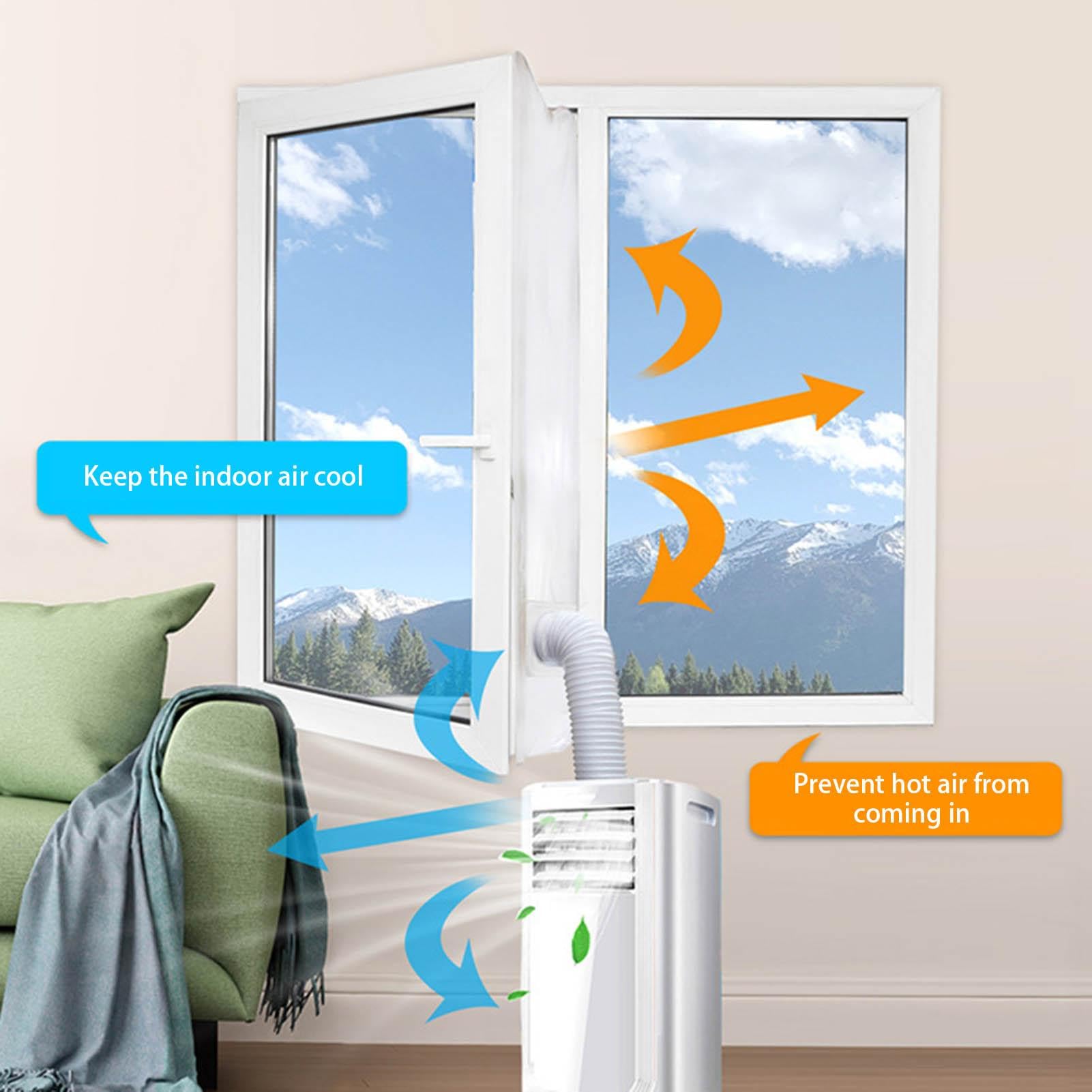 Set di guarnizioni per finestre AC – Panno di tenuta per finestre AC portatile, set di guarnizioni per finestre AC regolabile, resistente all'usura, per ventilatori di canale, Klimanla