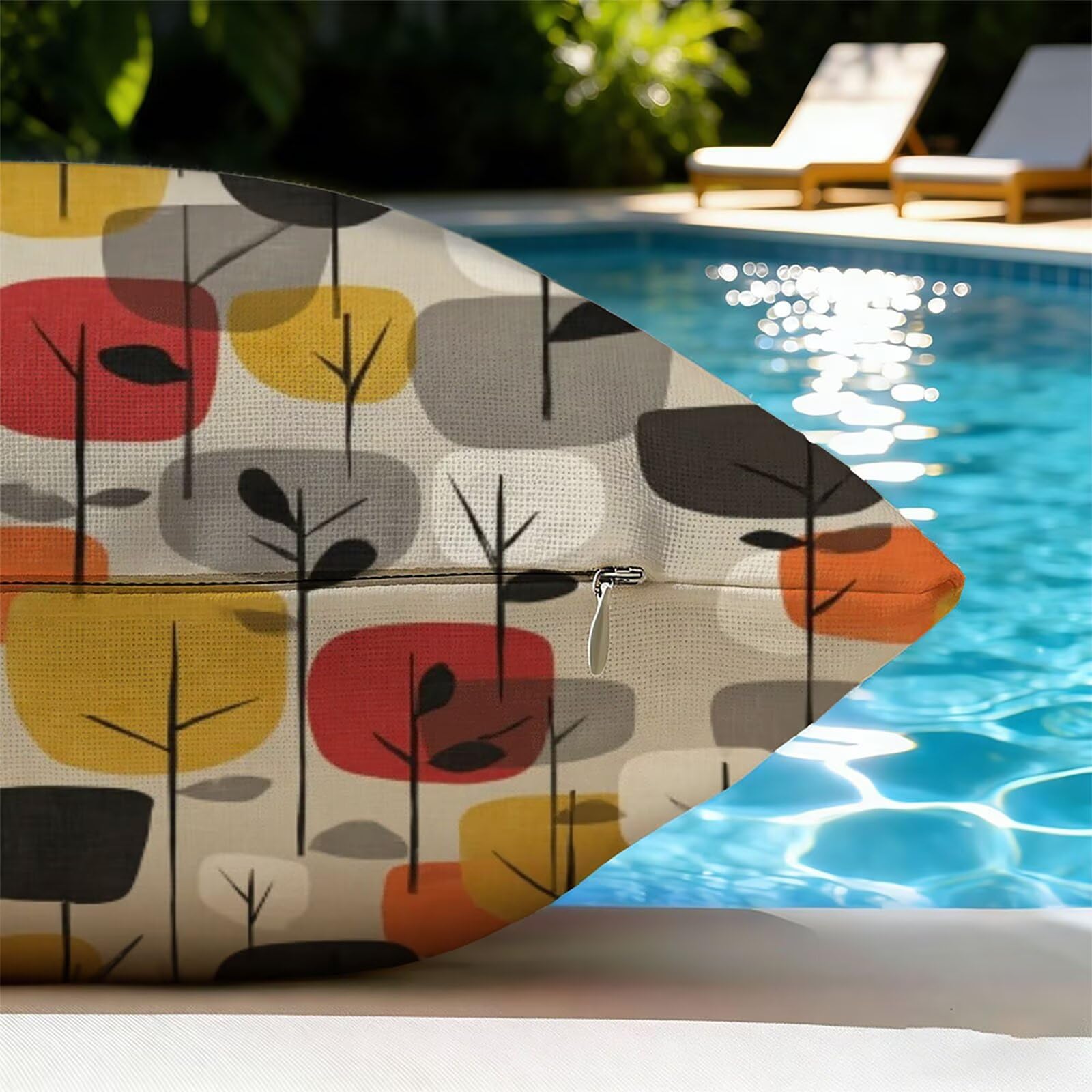 Housse de Coussin Canapé Couleur Orange 65x65cm Exterieur Impermeable Botanique Taie D'oreiller Décoratif Aesthetic Housse Coussin Decoration pour Chambre Sofa Jardin Balcon Terrasse Lot de 2. P-4857