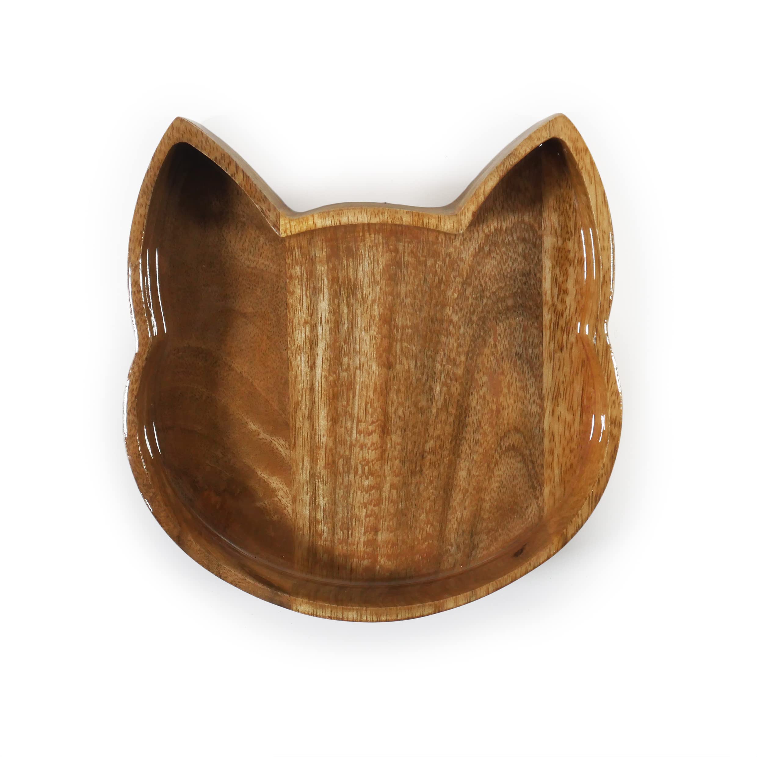 Rosewood Wooden Cat Shape Pet Bowl from B&Q