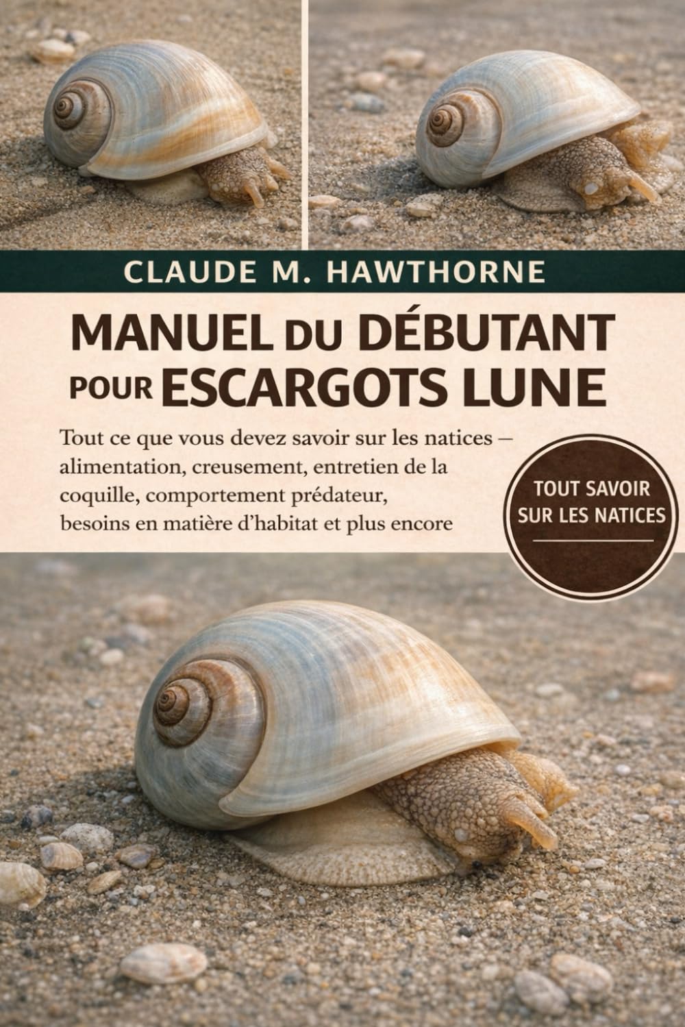 MANUEL DU DÉBUTANT POUR ESCARGOTS LUNE: Tout ce que vous devez savoir sur les natices – alimentation, creusement, entretien de la coquille, ... besoins en matière d'habitat et plus encore