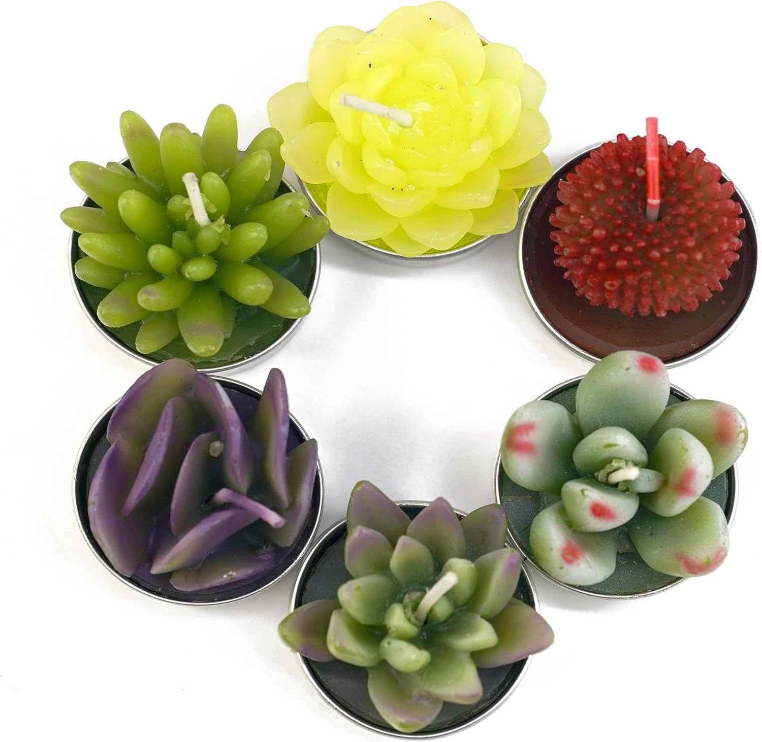 Ornerx Cactus Candles Tea Lights Set of 6