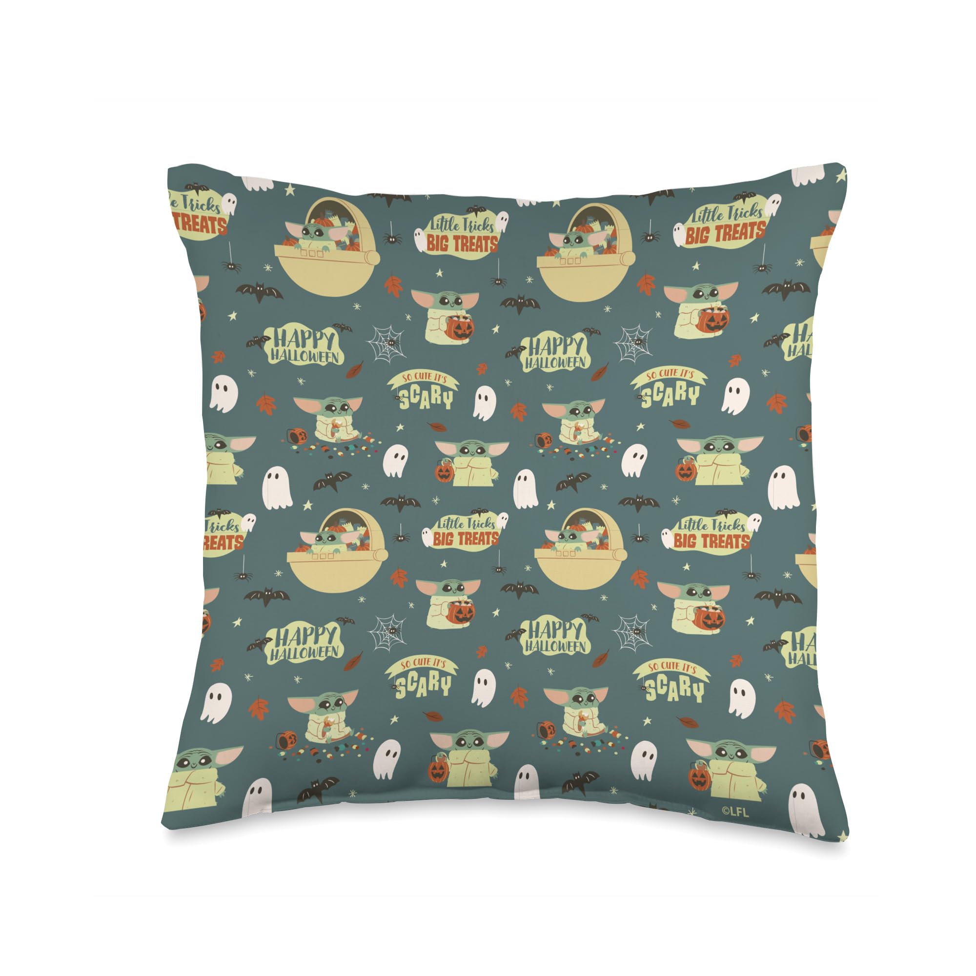 Coussin Grogu Star Wars Halloween 16x16 coloré pour rafraîchir une déco terne