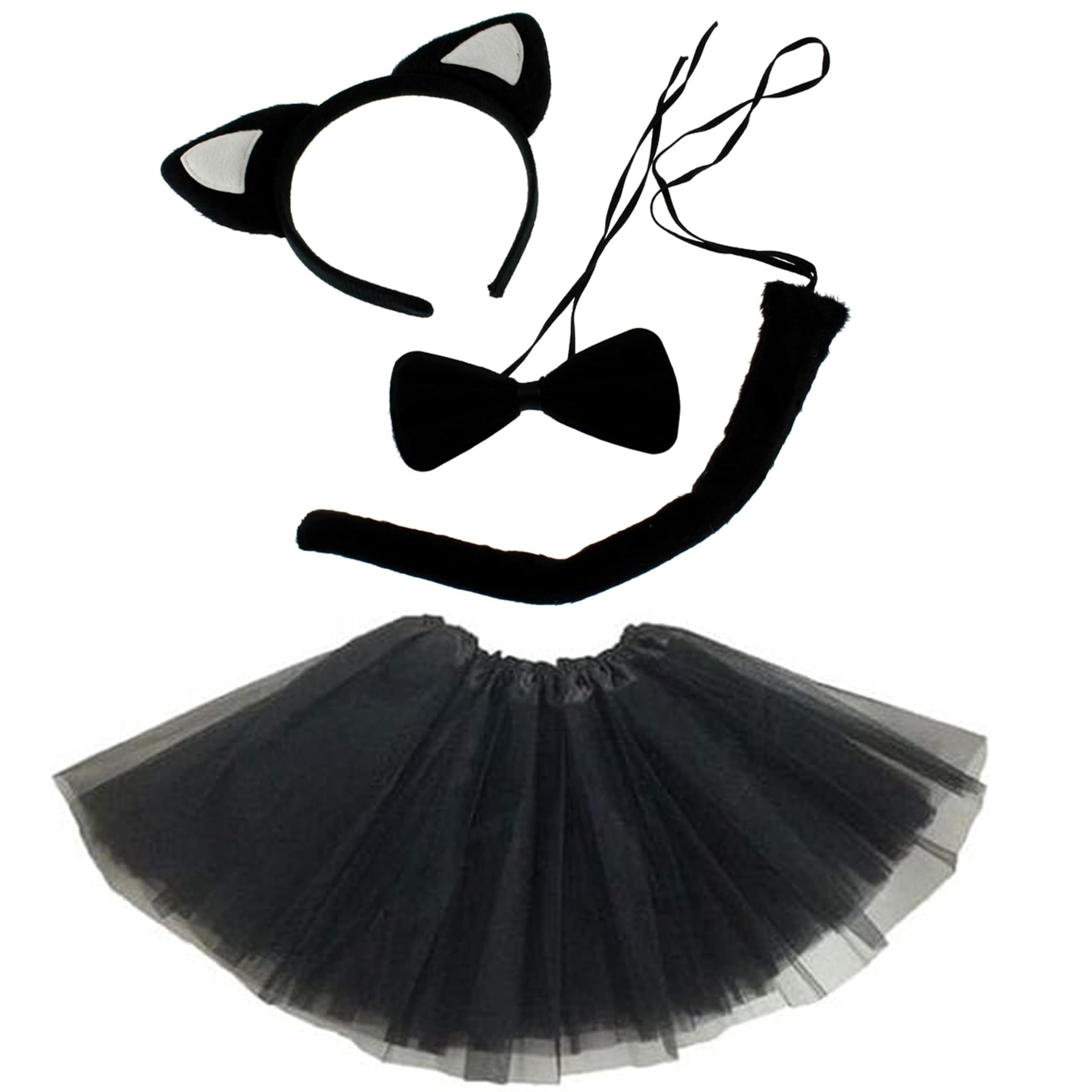 Zac's Alter Ego Animal Ears Bow Tie Tail Tutu Costume Set for World Book Day, Halloween, Nativity, & Fancy Dress Party Skirt Accessories