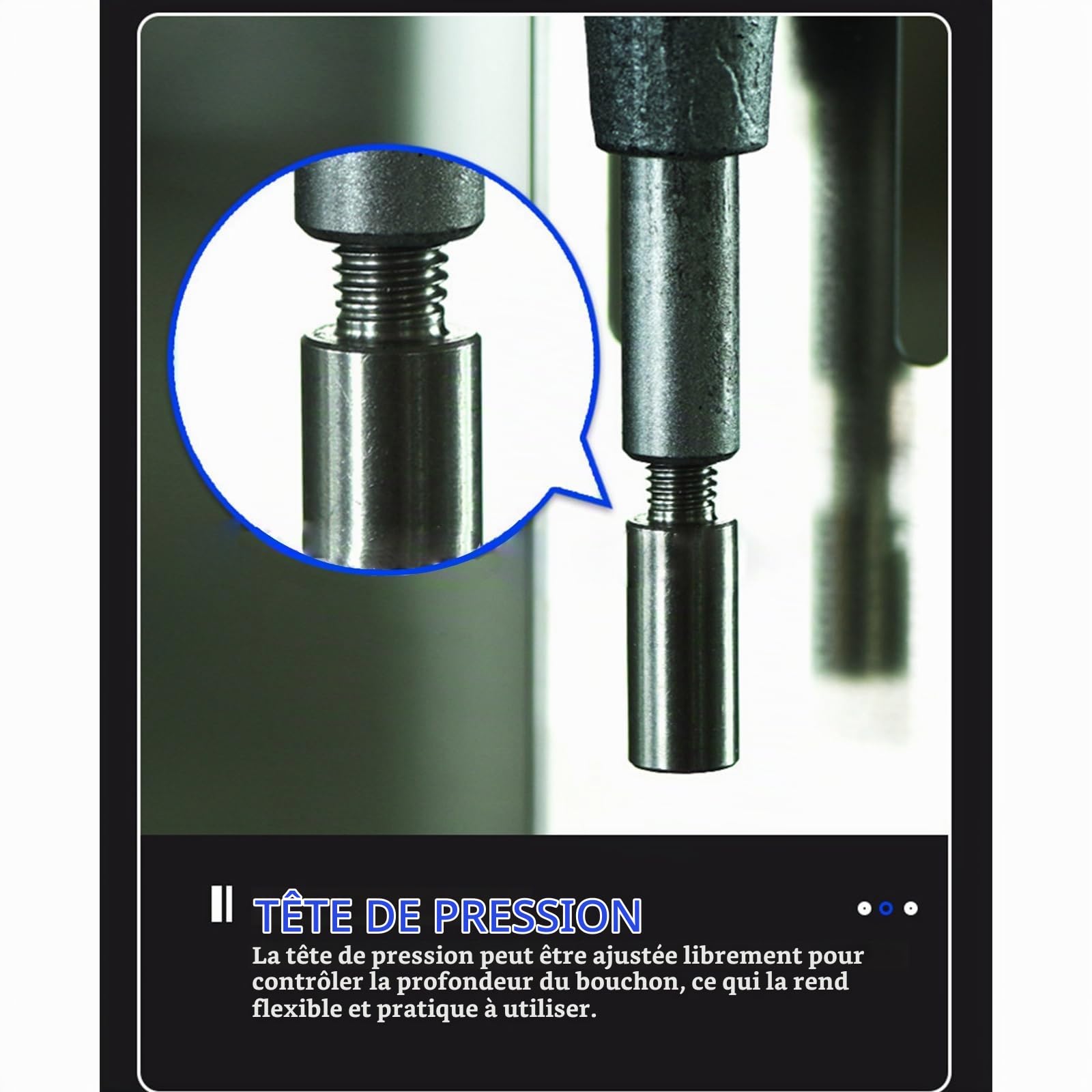Boucheuse manuelle en acier inoxydable pour bouteilles de vin, avec 4 têtes de bouchage, 300 bouteilles/h, hauteur réglable, diamètre de bouchage : 20-22 mm, pour bouchons en liège