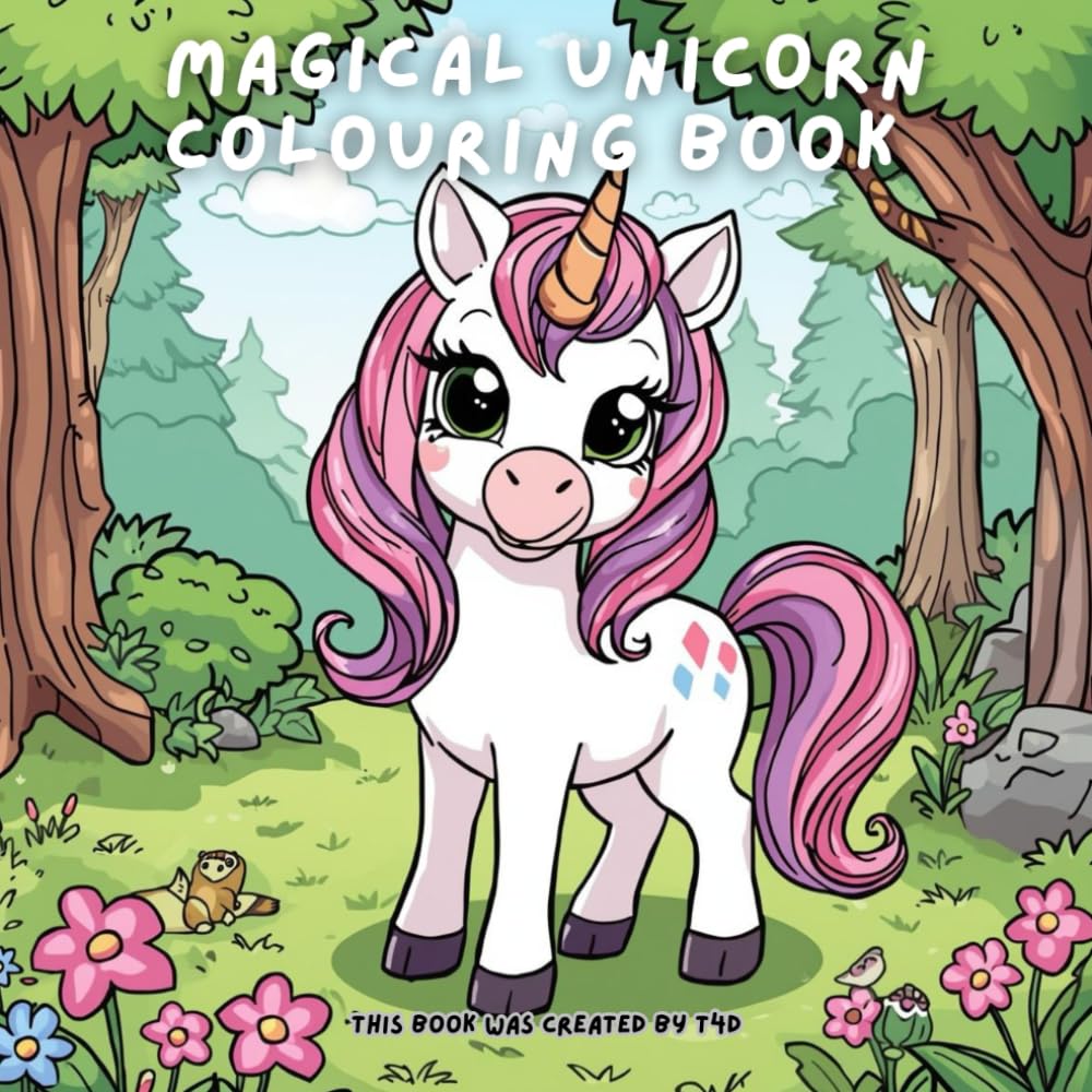 Magical Unicorn Colouring Book: Simple and Cute