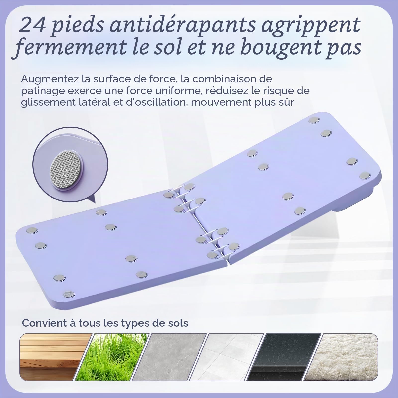 Appareil d'entraînement multifonction pour abdominaux, planche de pilates, appareil d'entraînement pour la maison, rebond automatique avec bande de résistance, violet