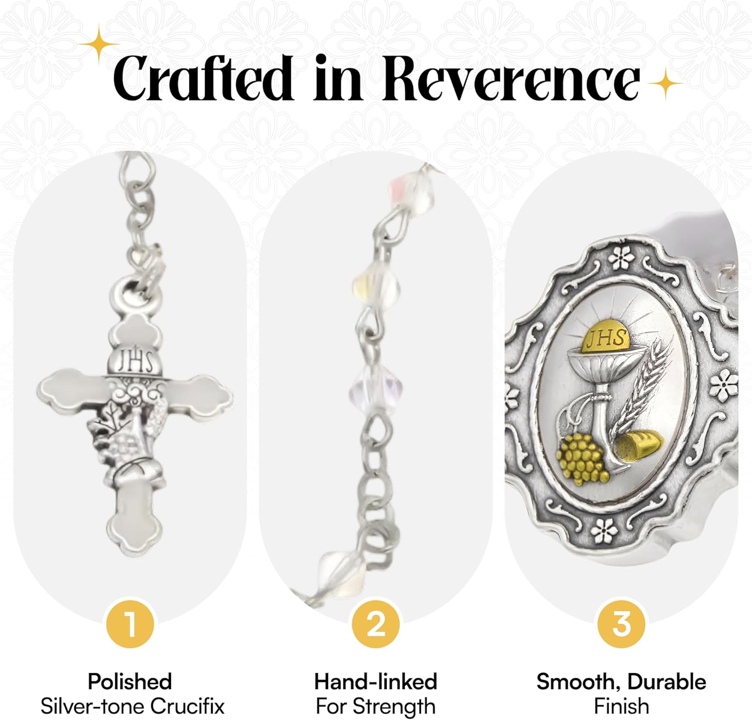 Catholic Rosary Beads with Metal Keepsake Gift Box Set - Image 6