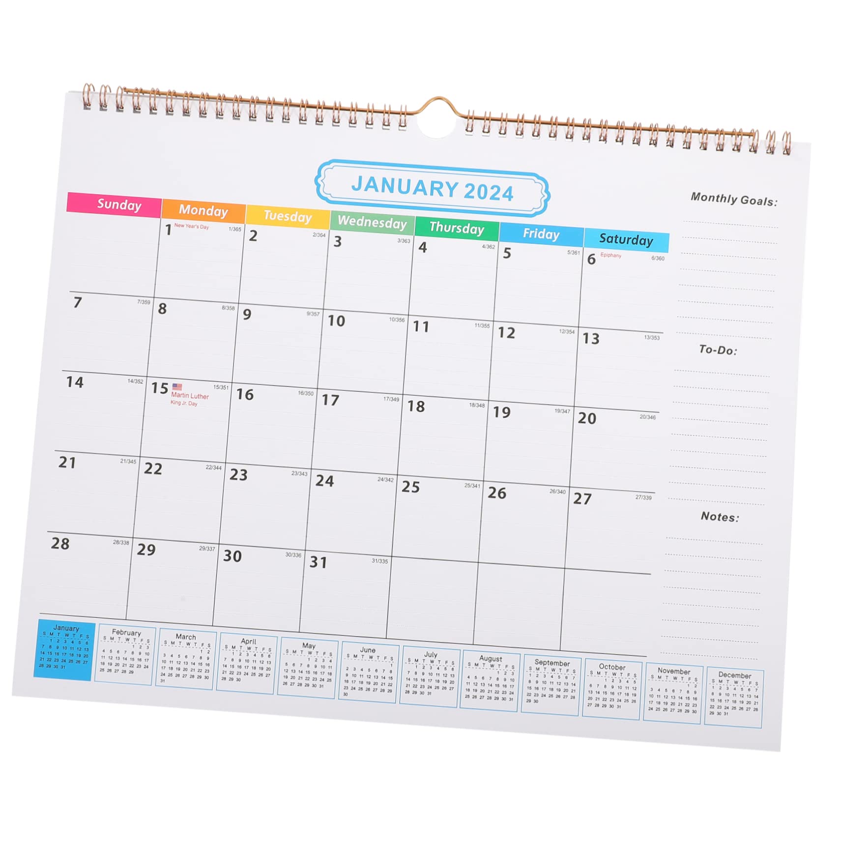 VILLCASE 3piezas Calendario De Pared Mensual Desgarrable Organizador De Citas Familiar Para Hogar Diseño De Notas Espacio Para Objetivos y Tareas Calendario De Meses Cubierta