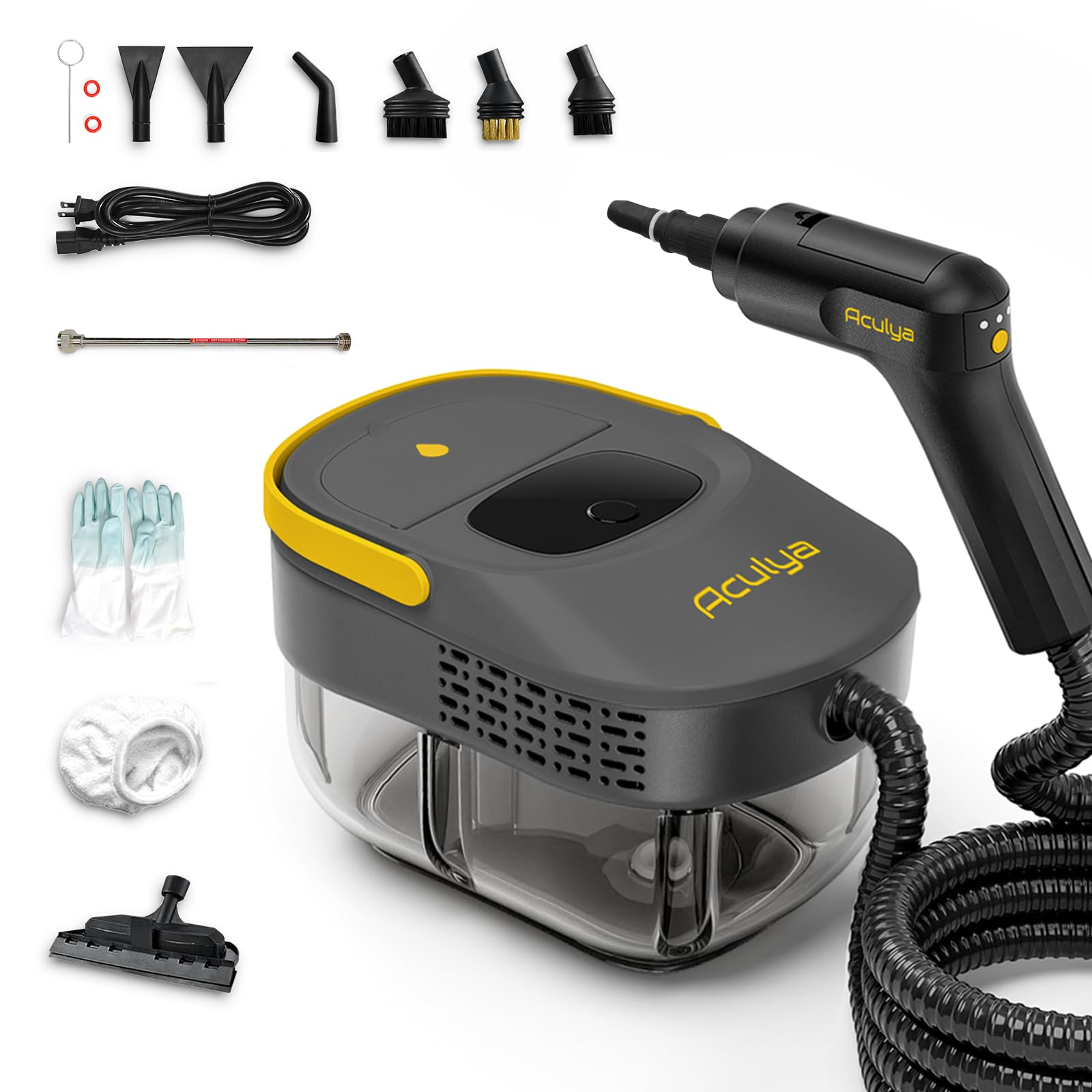 Handheld Steam Cleaner for Home 1 69QT Portable Temperature Steamer Cleaning for Furniture Kitchen Grease Car Carpet Grout