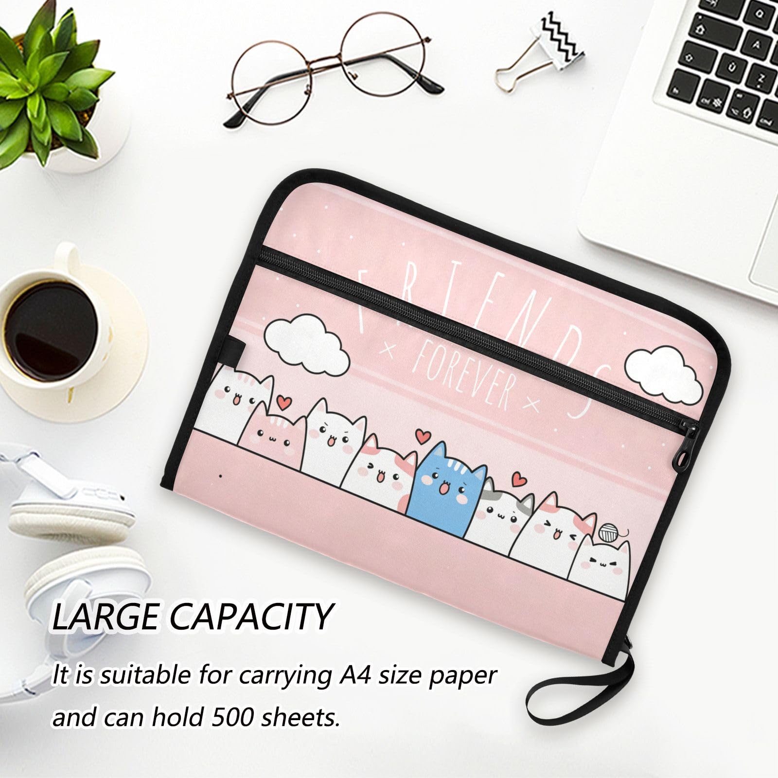 Amazon.com : Cute Kitty Cat Pink Expanding Accordion File Folder