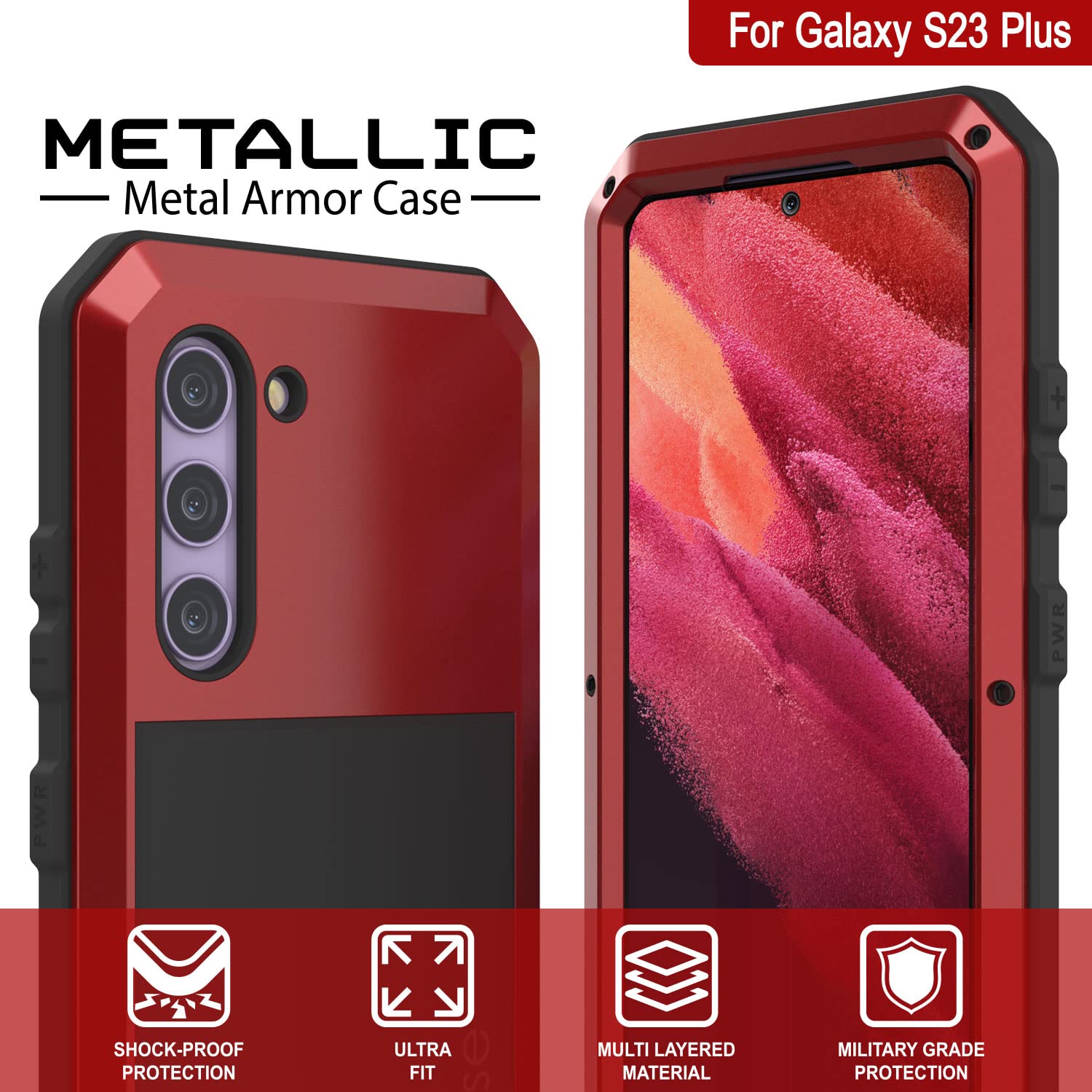Coque Punkcase Pour Galaxy S23 Plus – Protection Militaire, Hybride TPU/PC, Béquille Intégrée, Résiste Aux Chutes 3m