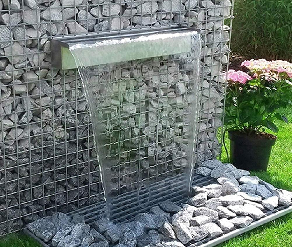 Lighted Waterfall Pool Fountain,Multi-Color Led Waterfall,Stainless Steel Spillway for Sheer Descent Garden Outdoor,