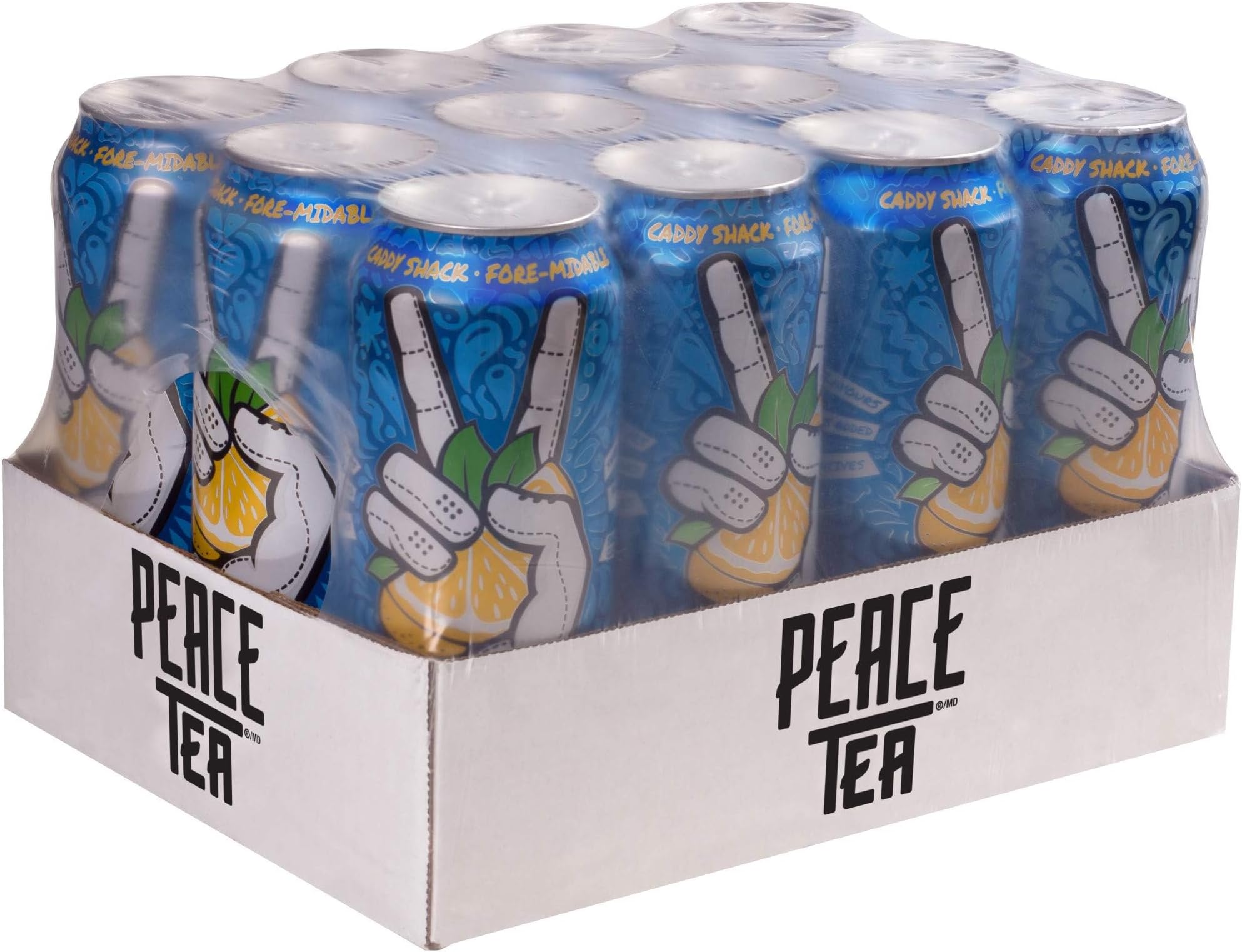 Peace Tea Caddy Shack Black Tea Lemonade Drink, 23 fl oz, 12 Pack