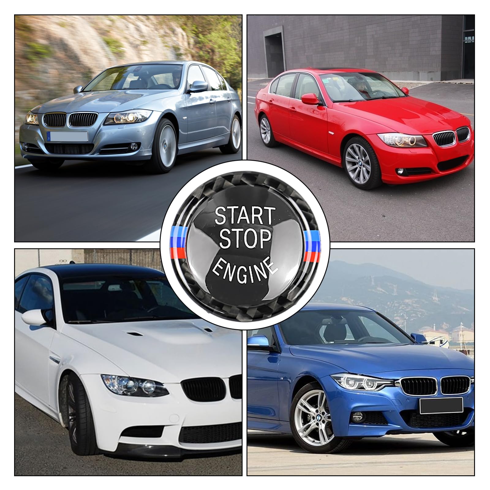 Przycisk rozrusznika silnika Sports Start Stop dla BMW 3 5 X5 X6 E90 E91 E92 E93 E60 E70 E71 Z4 (czarny)