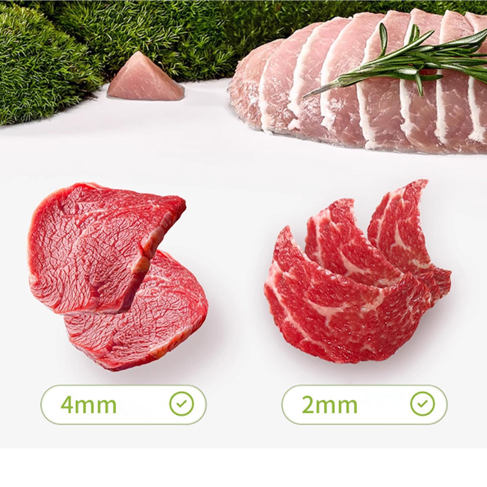 Slicer di carne manuale - taglio di carne manuale regolabile a spessore 2-4 mm, robot da cucina, mannaia in acciaio inossidabile per il taglio, il triturazione, i tassati, il macinatura