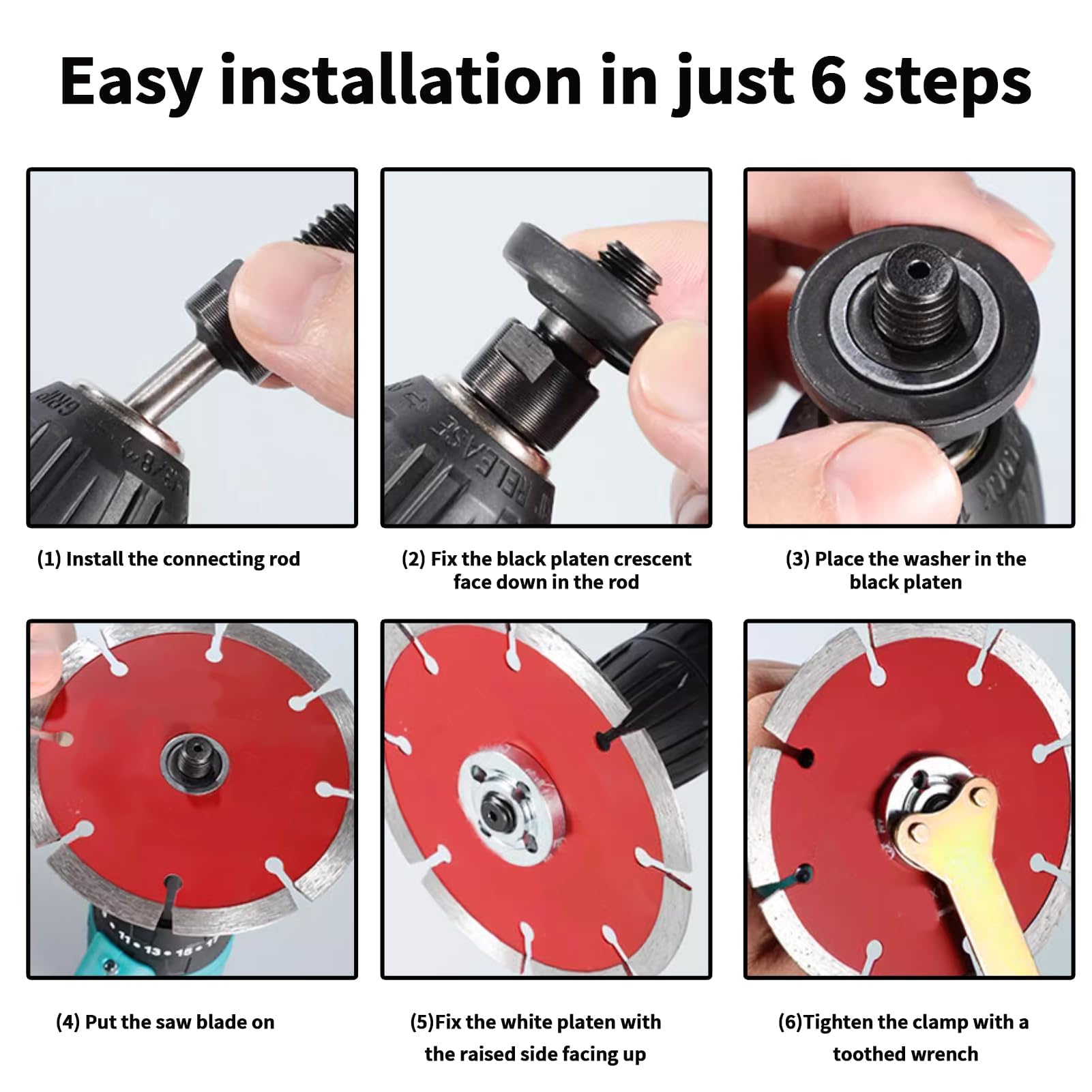 8-teiliges Klemmset Für Winkelschleifer 125mm - Frontlochschlüssel & Flansche