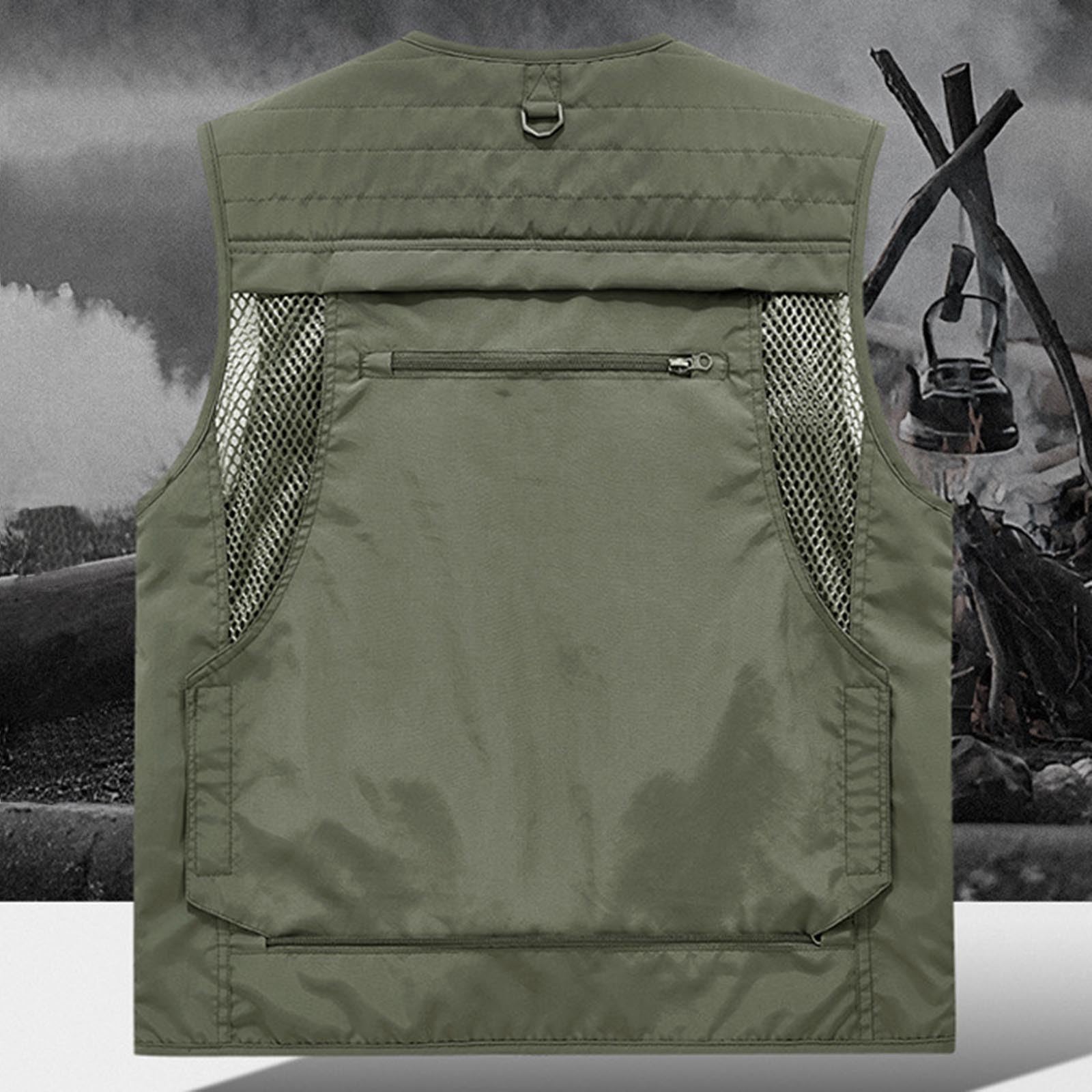NUSGEAR Chaleco para Hombre Trabajo con Múltiples bolsillos Camiseta Sin Mangas Casual Cámping Ropa Al Aire Libre Ligero Deportivos Chaleco hombre Cremalleras Talla Grande