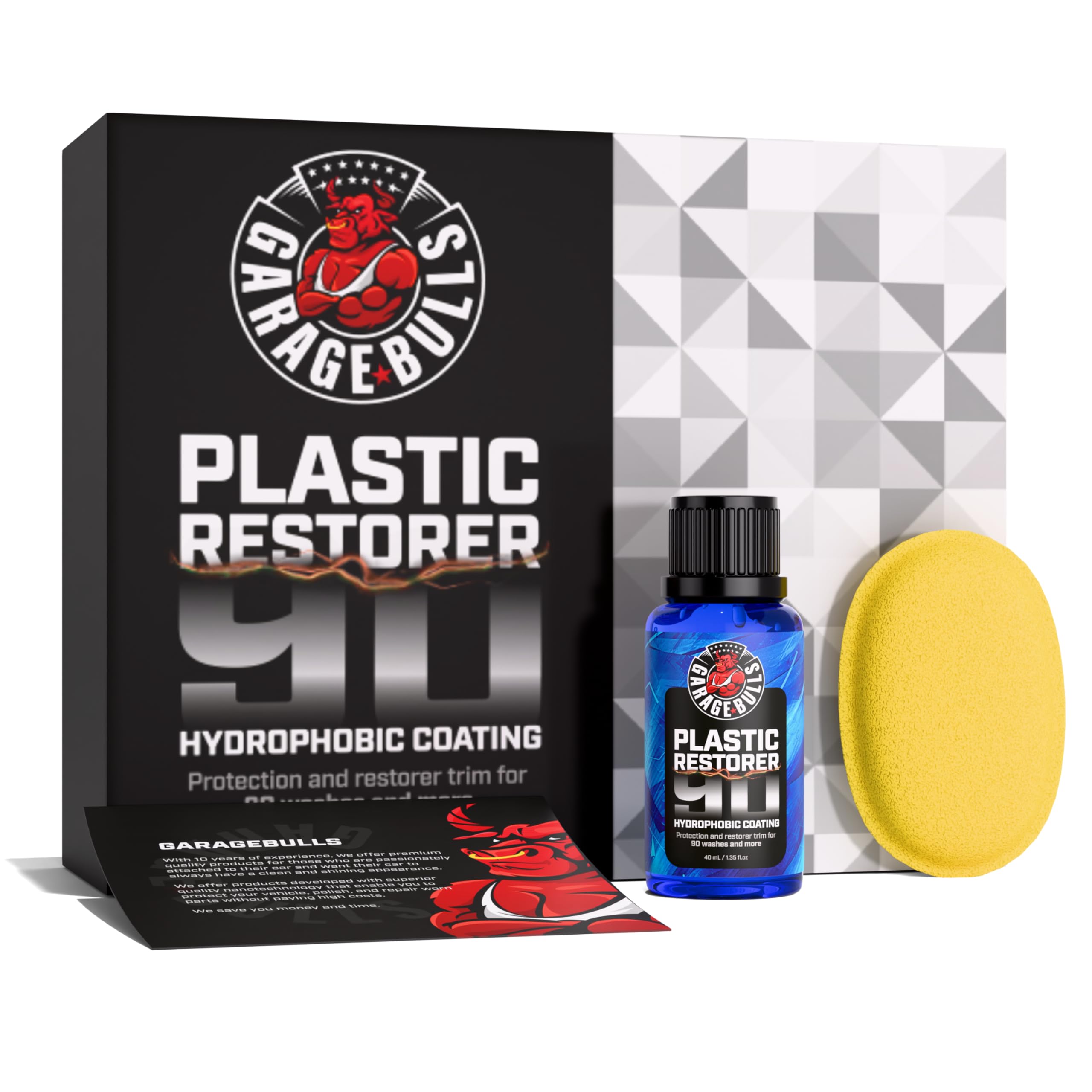 garage bulls Plastic Restorer for Cars - Hydrophobic Ceramic Coating - Ultimate Exterior & Interior Protection with Original Matte Finish
