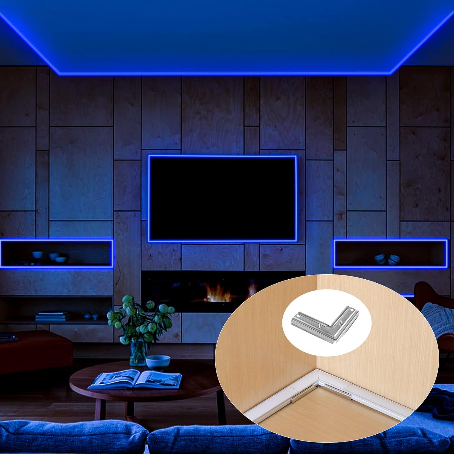 Muzata 8PCS LShape Led Channel Corner Connectors Adaptor