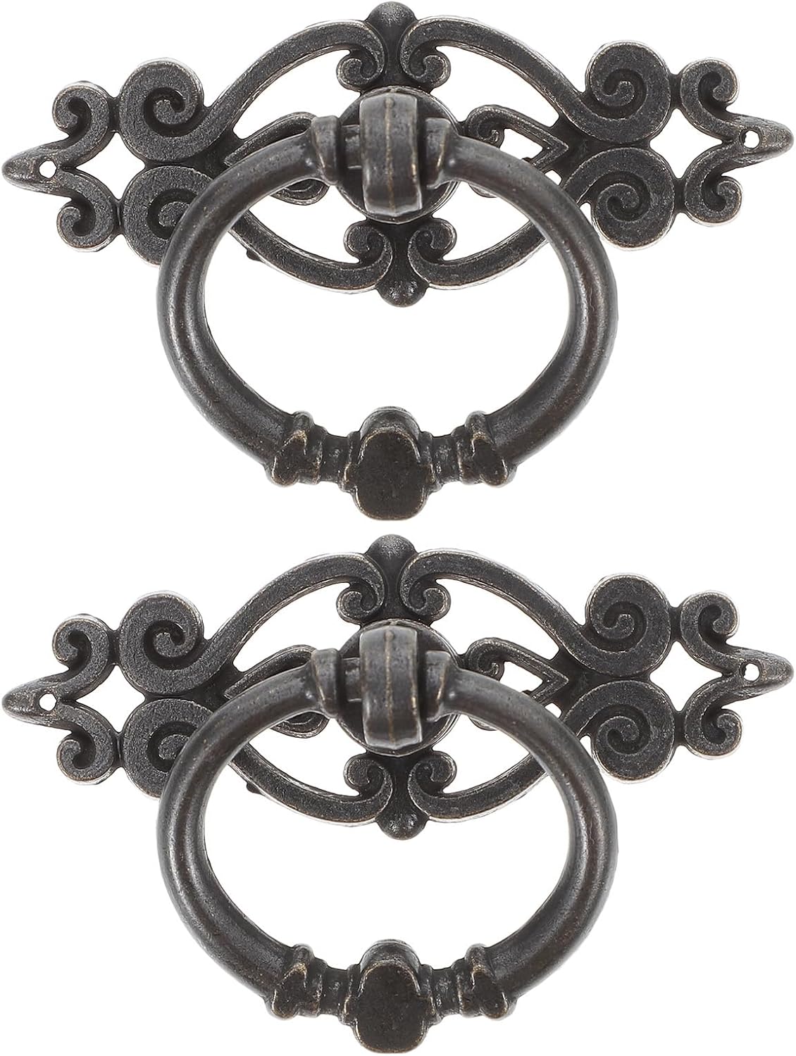 DOITOOL 2.55 Inch Retro Ring Handle Drawer Pulls Set of 6 Vintage Cabinet Hardware for Wardrobe Door Drop Ring Pulls Home Kitchen Improvement