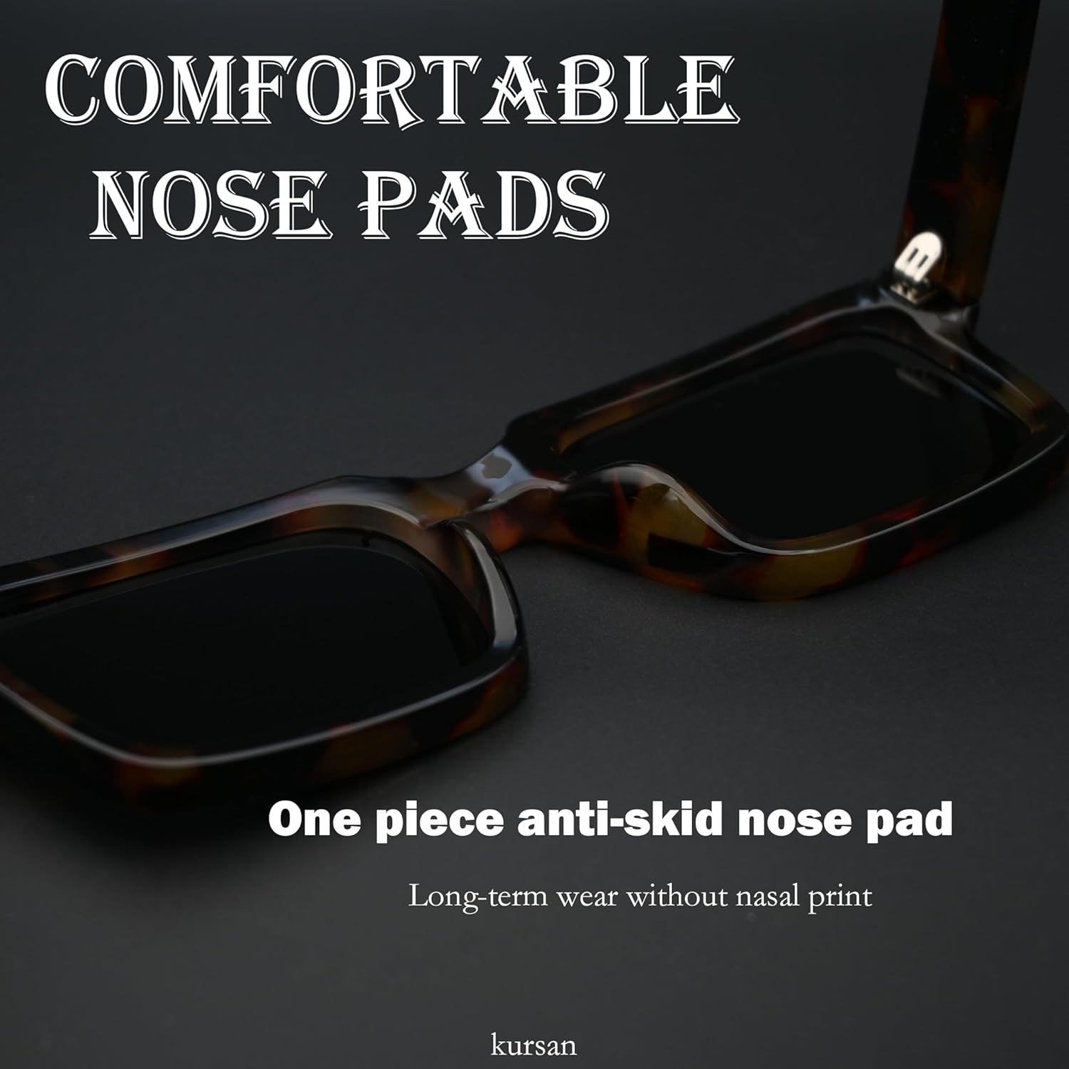 Kursan Retro Square Frame Sunglasses for Men Women Trendy Sun Glasses UV400 Protection - Image 4