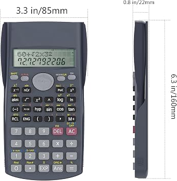 Scientific Calculator Multi Function with Hard Protective Cover, Advanced Engineering & Mathematics Calculator for Students, School, College, University, Algebra, Statistics, Trigonometry Black