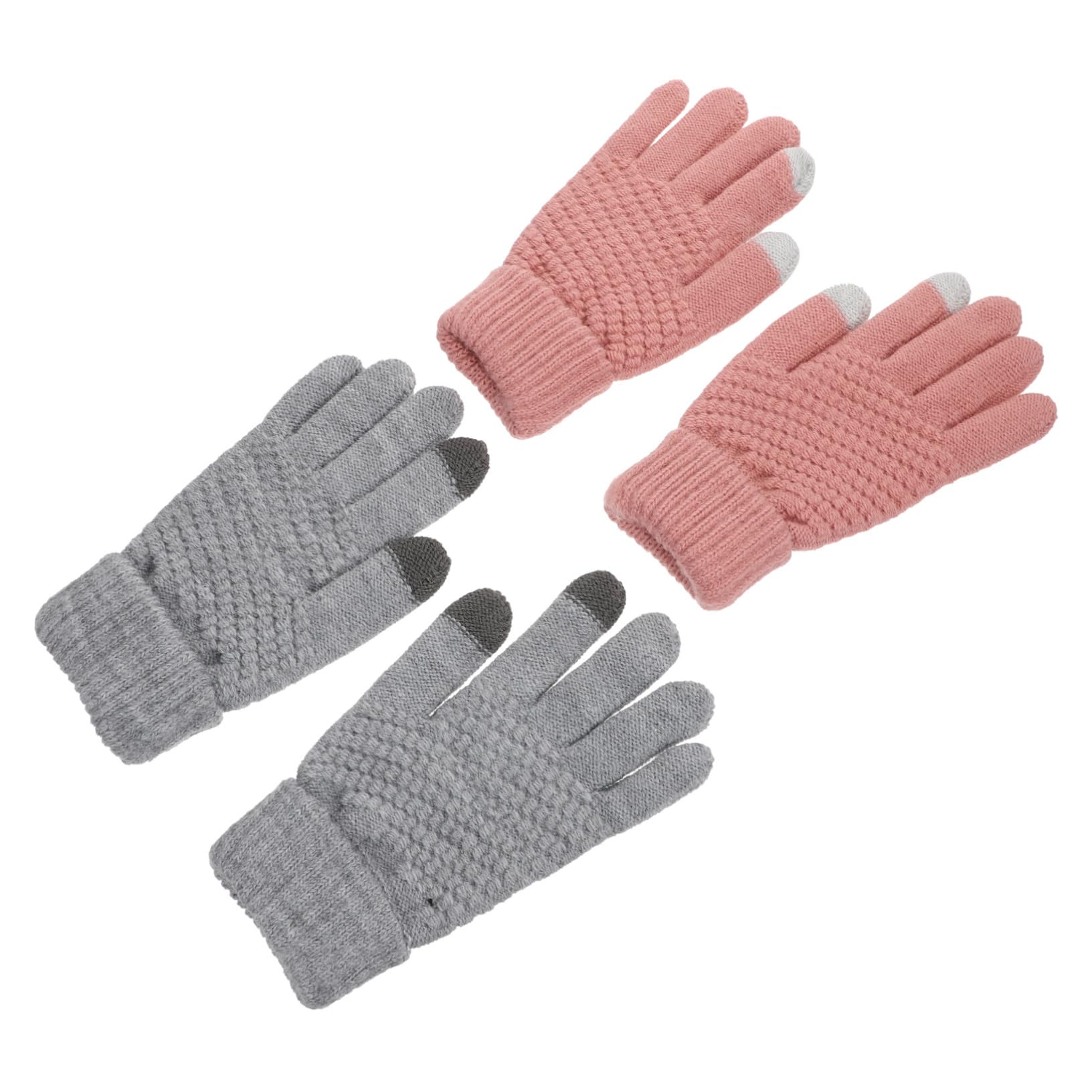 GALPADA 4pairs Thermal Gloves for Women of Touchscreen Sports Gloves Grey for Fishing Skiing Biking Hiking and Cold Weather Activities