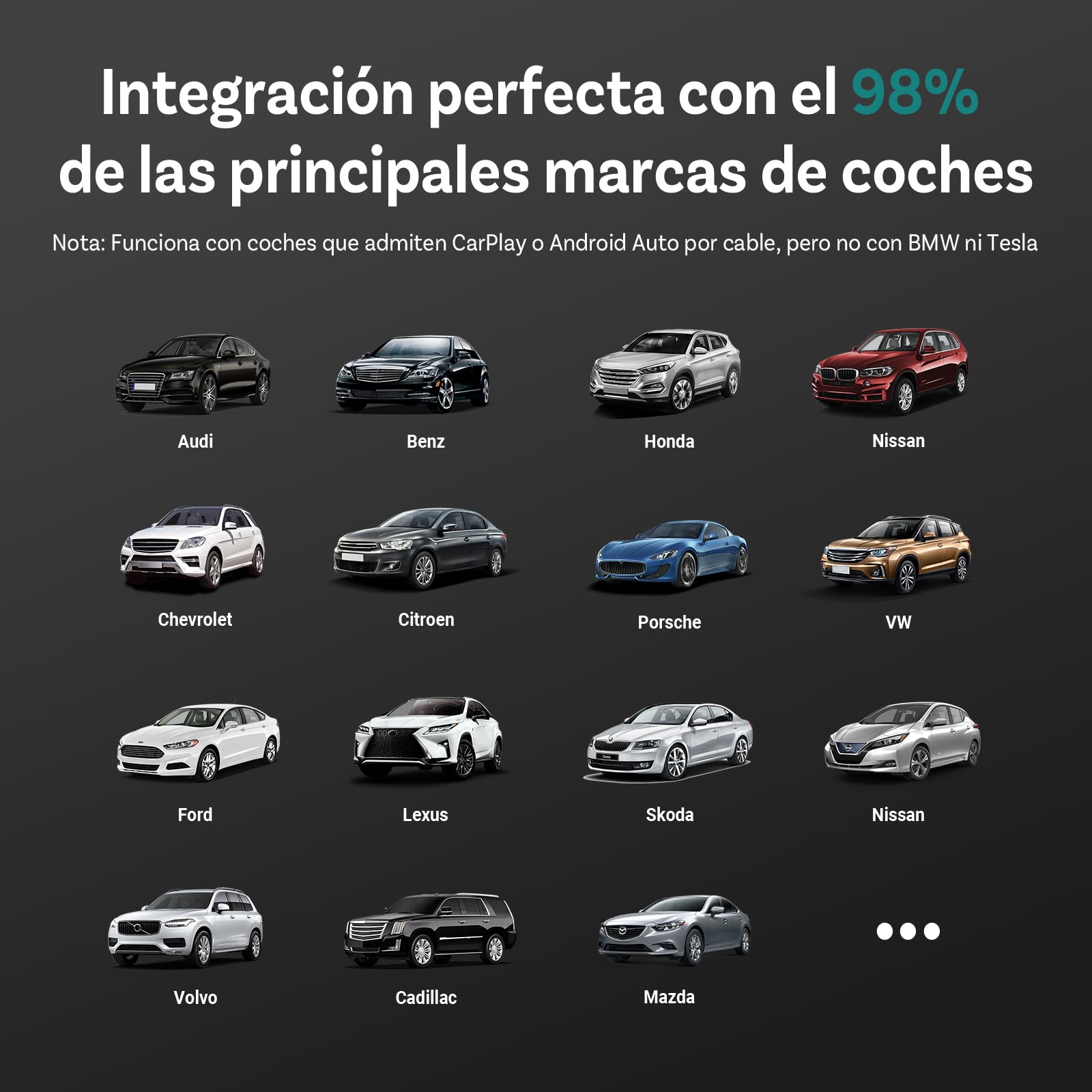 (Nuevo Modelo 2025) OTTOCAST Adaptador Inalámbrico 2 en 1 Carplay Android Auto, OTTO CAST Mini Edge para iOS 10+ y Android 11+, Plug & Play para Coches con Carplay/Android Auto de Fábrica con Cable