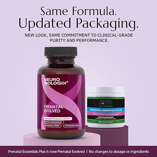 Miniatura 2 de Neuro biologix Prenatal Essentials Plus, vitaminas pre y postnatales para mujeres, multivitamínico con hierro y folato de metilo, metilación