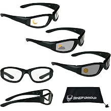 Bikershades Motorcycle Transitional Sunglass Men Women Safety Photochromic Clear to Smoke Lens