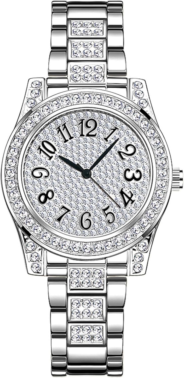 ADSBIAOYE Gold Watches for Women Luxury Diamond Ladies Bracelet Watch Easy Read Analog Waterproof Dress Watch with Stainless Steel Band