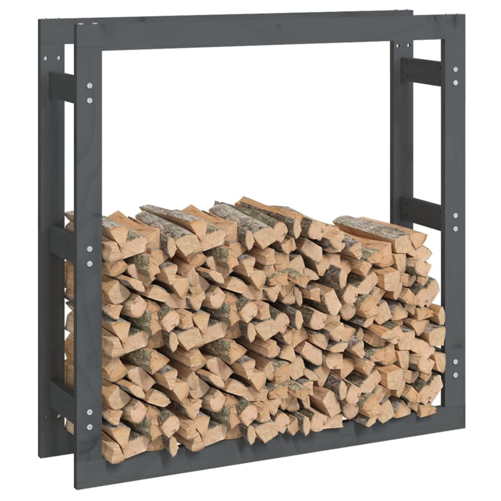ZEYUAN Portalegna Grigio 100x25x100 cm in Legno Massello di Pino,Portalegna,Portalegna da Interno ed Esterno, per Camino,Caminetto Stufa Design Moderno-822424