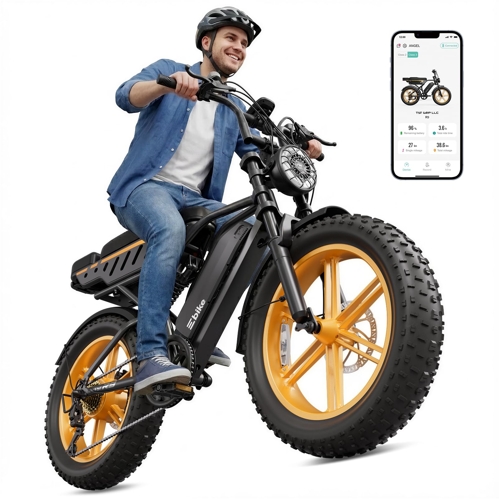 TS TST GRP LLC Electric Bike for Adults,1500W Peak Motor Retro E Bike,Removable 48V 15Ah Battery,20" x4.0 Fat Tire,30 MPH Max Speed,65 Miles Range Ebike, UL 2849