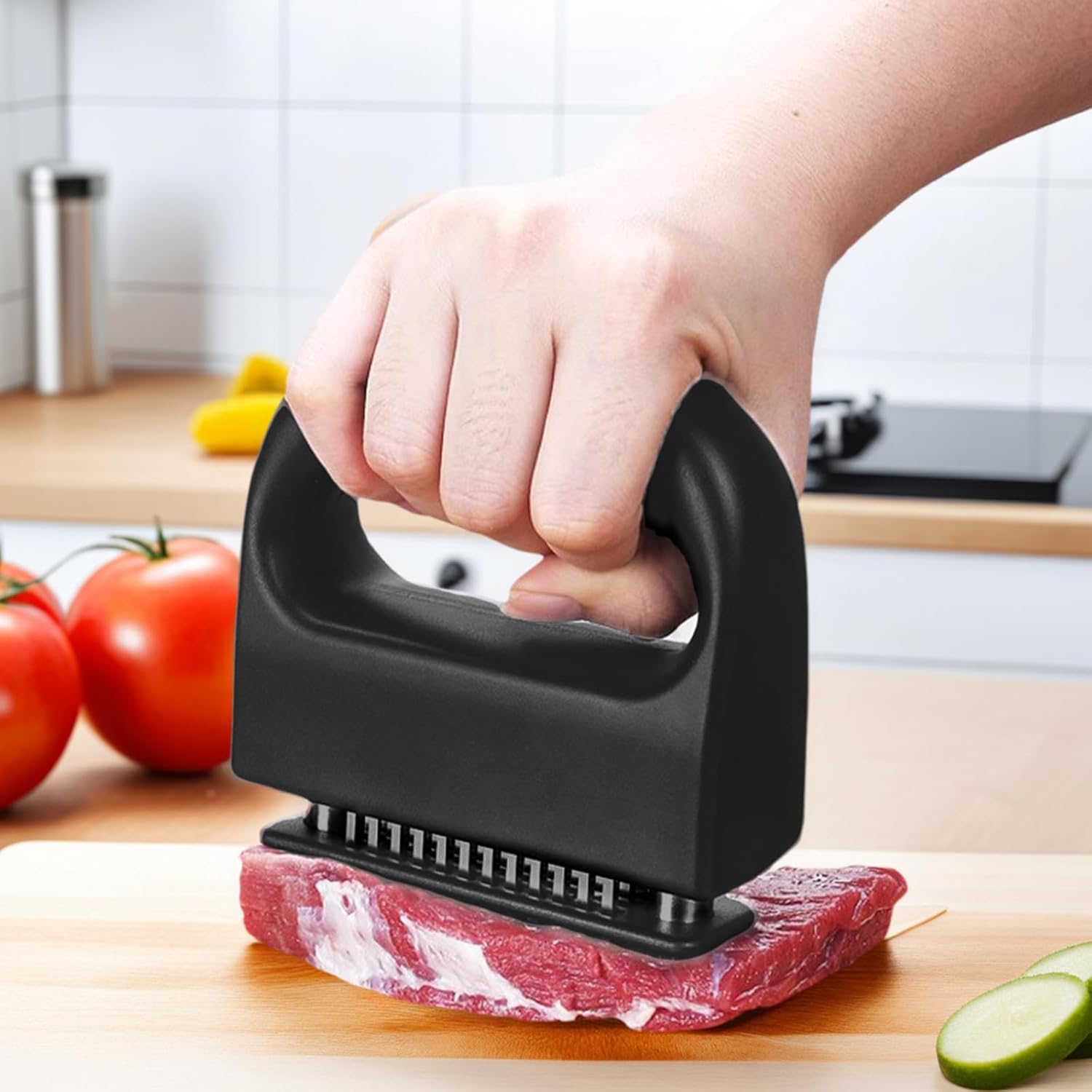 Ablandador de Carne de Acero Inoxidable 48 Agujas con Seguro