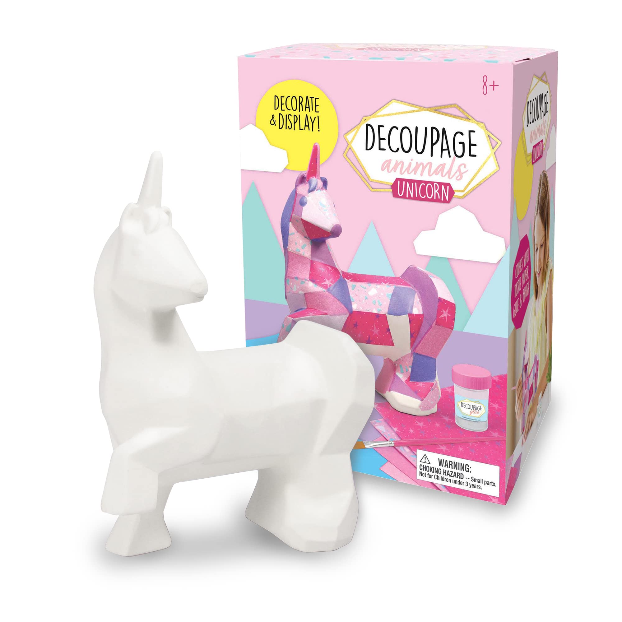 Bright Stripes Unicorn Decoupage Animals, 1 EA