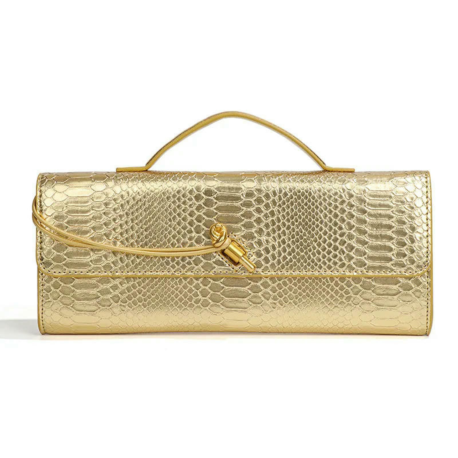 Borsa a Mano Donna Orizzontale da Donna, Pochette Versatile, Feste Serali, Tracolla Spalla, Fisarmonica-Rosso Scuro