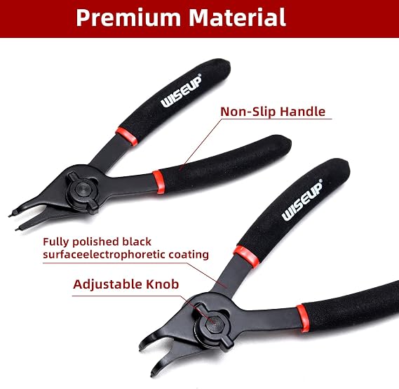 WISEUP 12 Pcs Snap Ring Pliers Set, Heavy Duty Circlip Pliers Kit tool