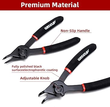 WISEUP 12 Pcs Snap Ring Pliers Set, Heavy Duty Circlip Pliers Kit tool