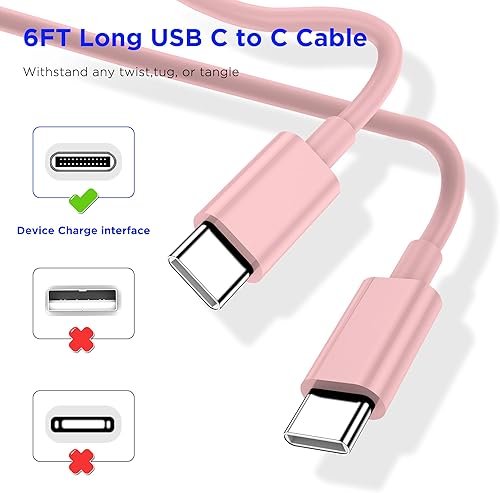 Miniatura 2 de Cargador para iPhone 17, 16, 15, carga rápida, paquete de 20 W, bloque de Chrager de pared USB C de 20 W con cable USB C a C de 6 pies para iPhone
